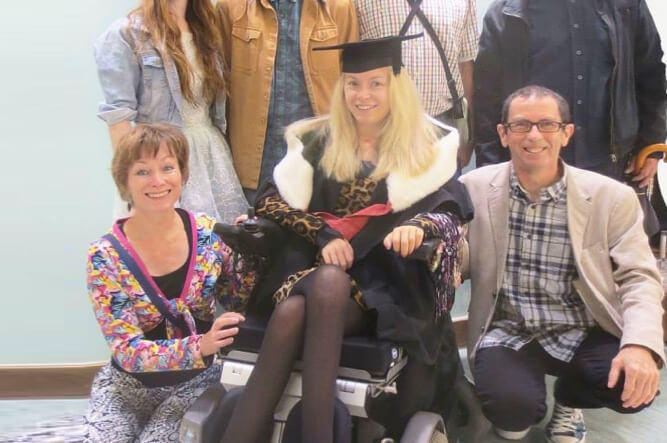 rosie and her family at her graduation